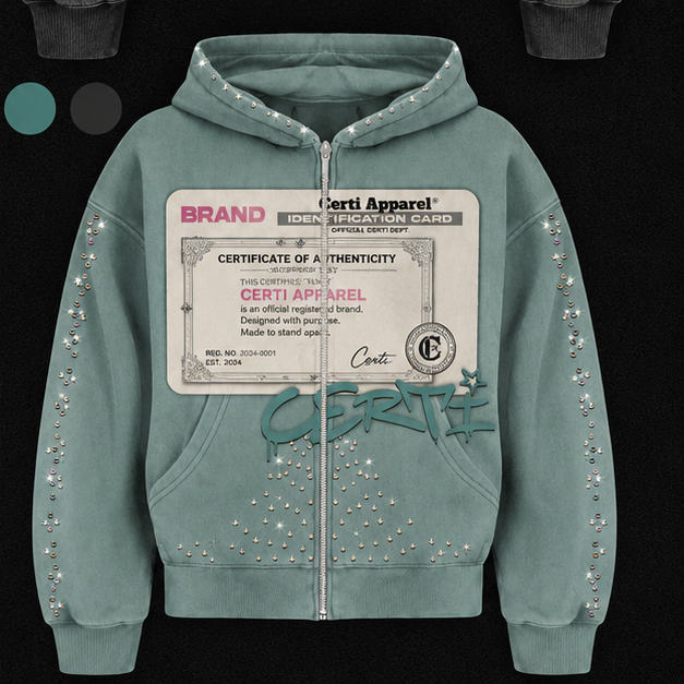 CERTI Zip Hoodie - Sage