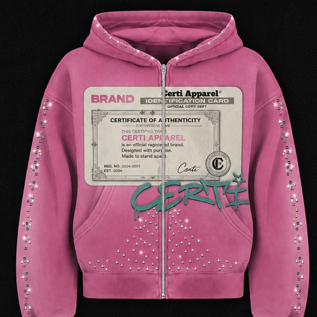 CERTI Zip Hoodie - Pink